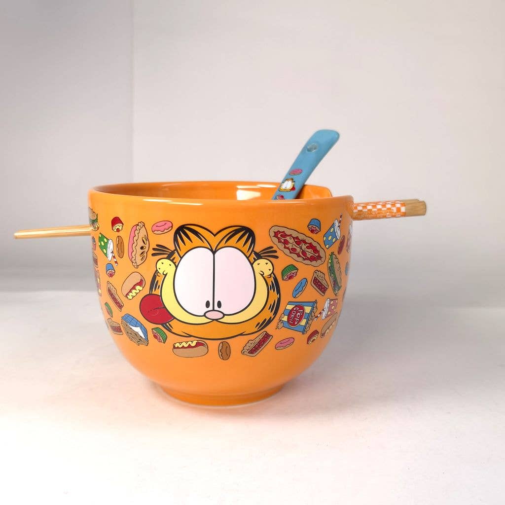 Garfield Junk Food Pattern 20oz Ceramic Ramen Bowl