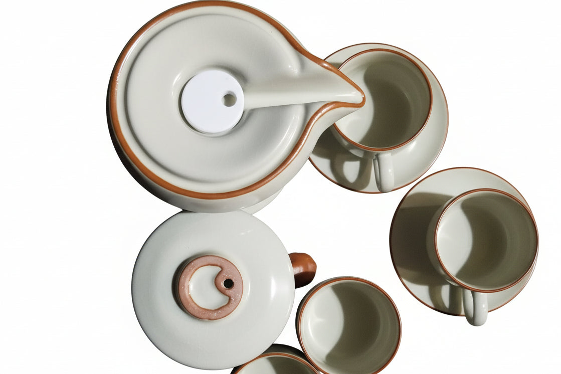 Ceramic Semi-Automatic Tea Set with Travel Case, Chinese Style, Kung Fu Tea Set