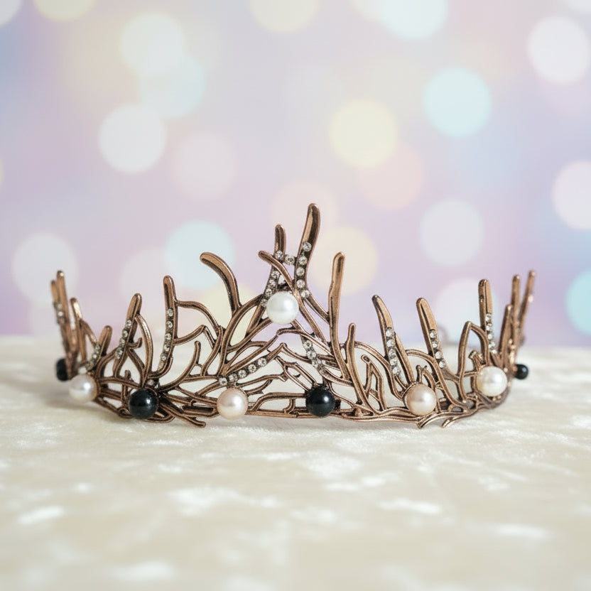 Pearl and Bronze Colored Tiara