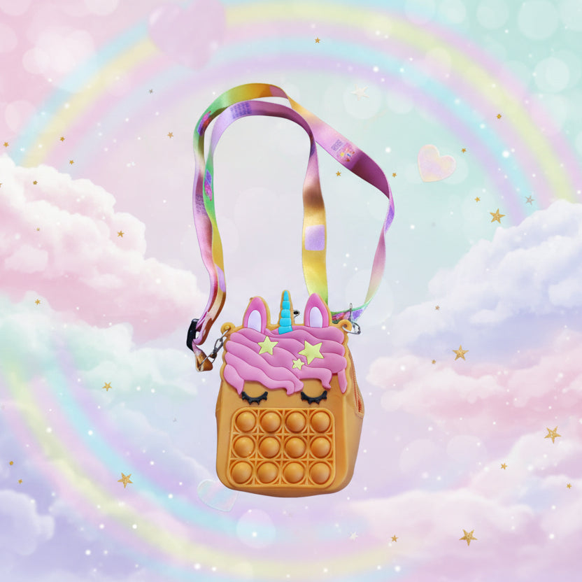 Orange Unicorn Pop It Purse