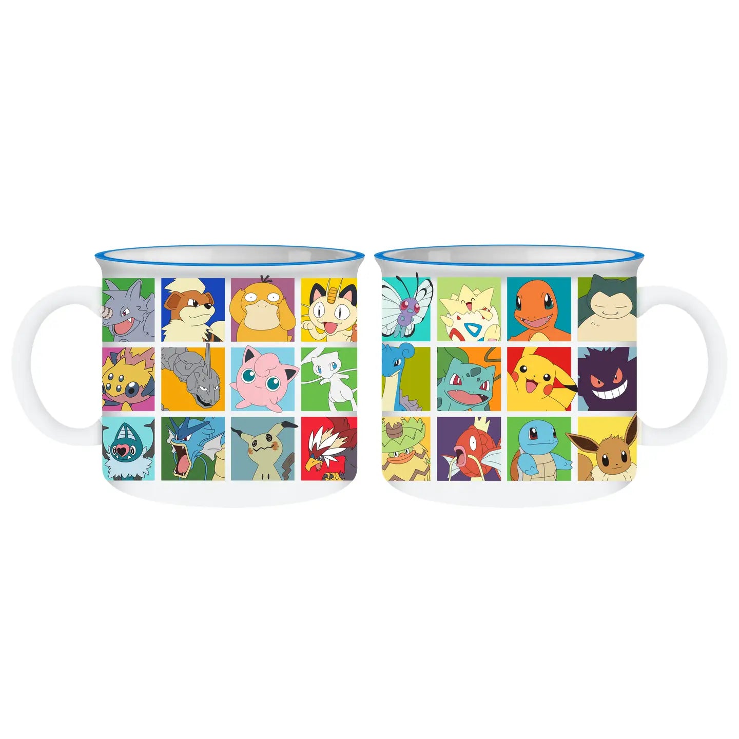 Pokemon Grid 20oz Ceramic Camper Mug Silver Buffalo