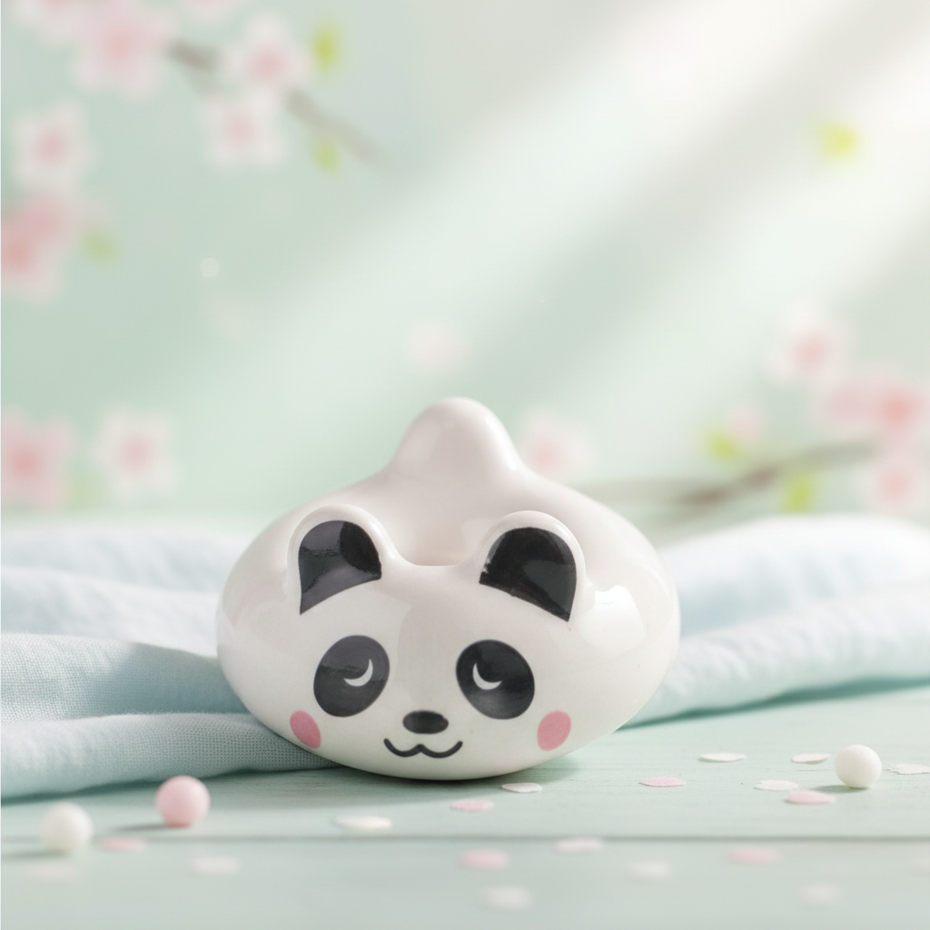Panda 5 Piece Chopsticks Rest Set with Wood Holder