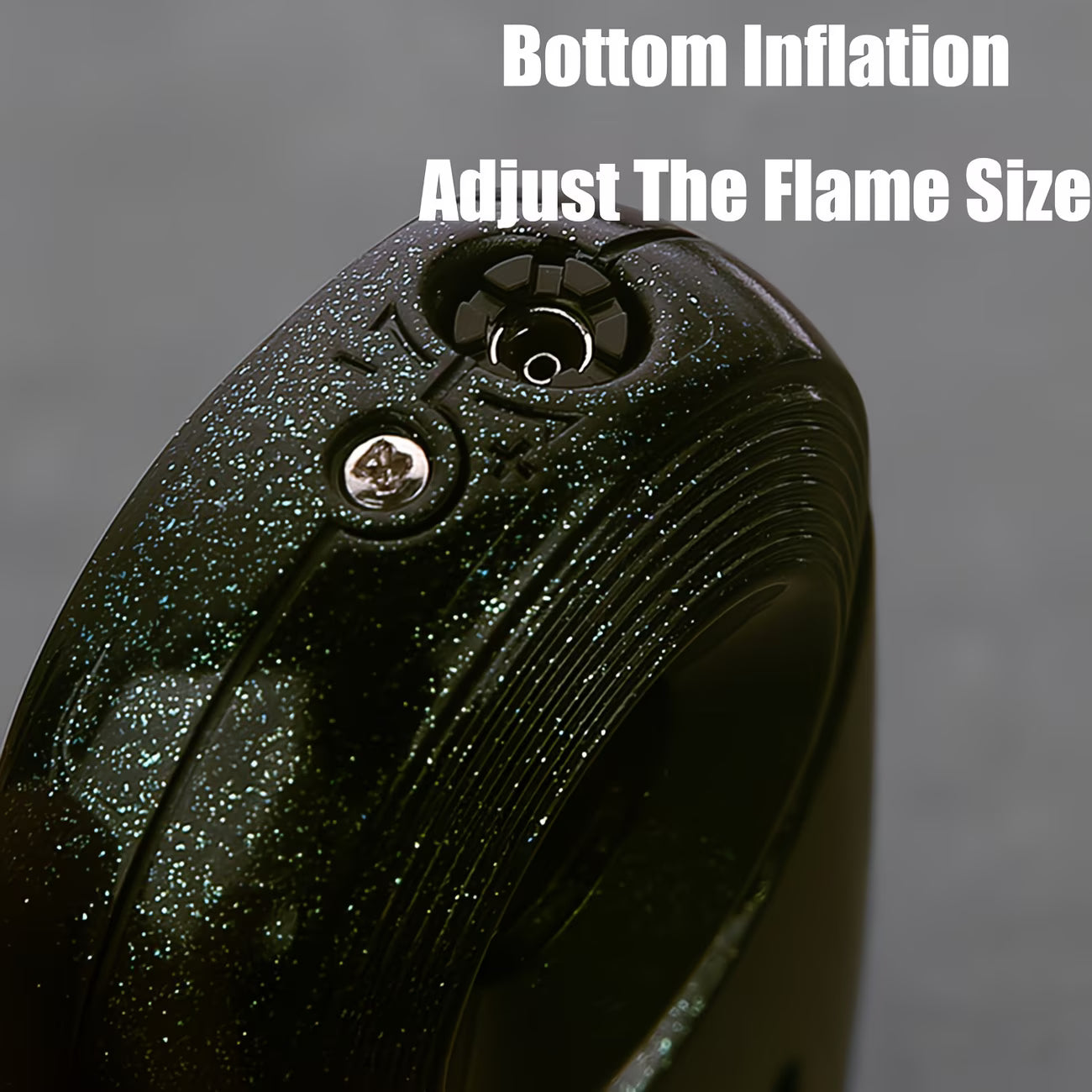 Green Sparkle Torch Lighter - Refillable Butane Gas Lighter with Rotatable Base, Portable Zinc Alloy
