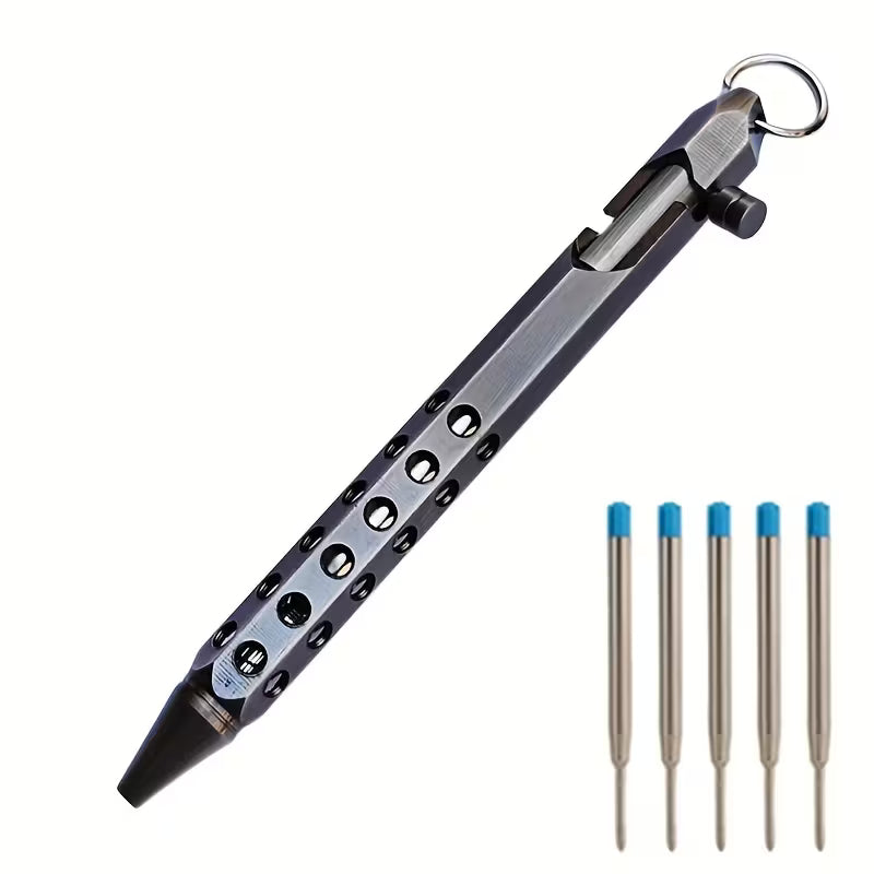 Ballpoint Pen, Metal Signature Pen, Business Gift Pen with Keychain Hole