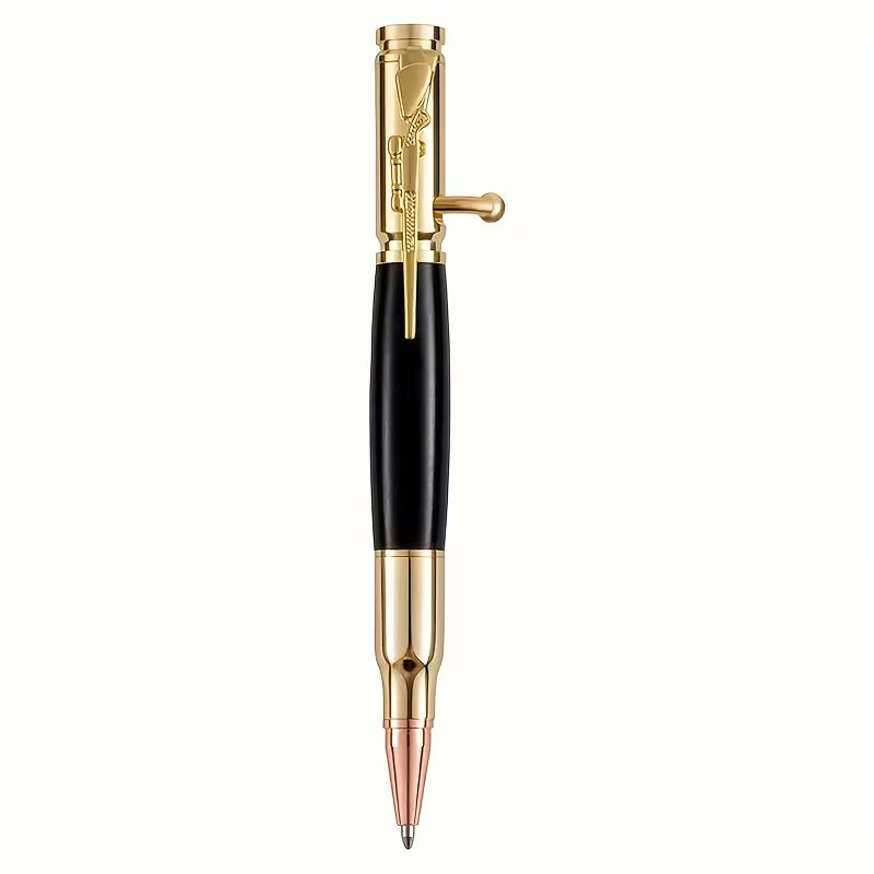 high-end and creative bullet shaped tactical pen gun shaped pen Metal Black