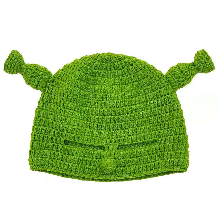 Knitted Green Ear Hat Adults