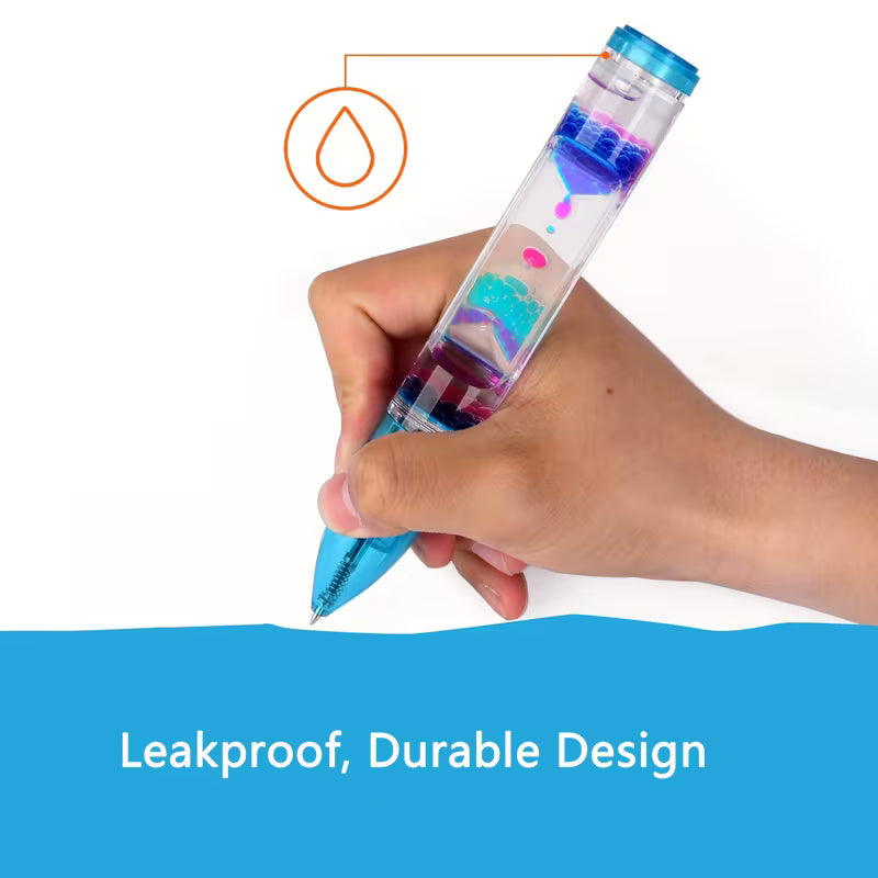 3pcs Vibrant Liquid Motion Bubbles Retractable Ballpoint Pens - Colorful Ink Design Tip, Plastic, Ideal for School & Office Supplies, Creative Writing Tool