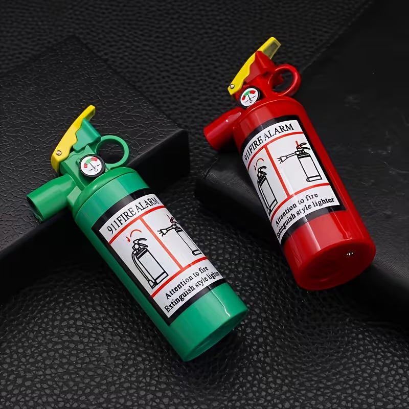 Windproof Fire Extinguisher Lighter Refillable Butane Lighter Red
