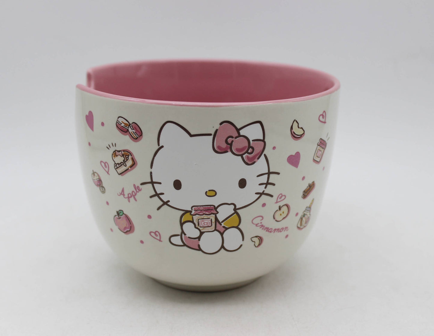 Hello Kitty Apples & Cinnamon with Spoon and Chopsticks 20oz Ceramic Ramen Bowl