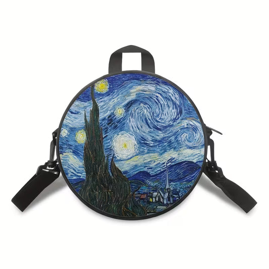 Van Gogh Painting Print Women's Round Crossbody Bag