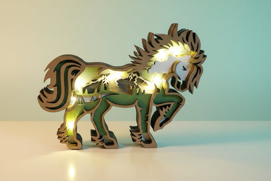 Wild Horse Light up Wooden Decor