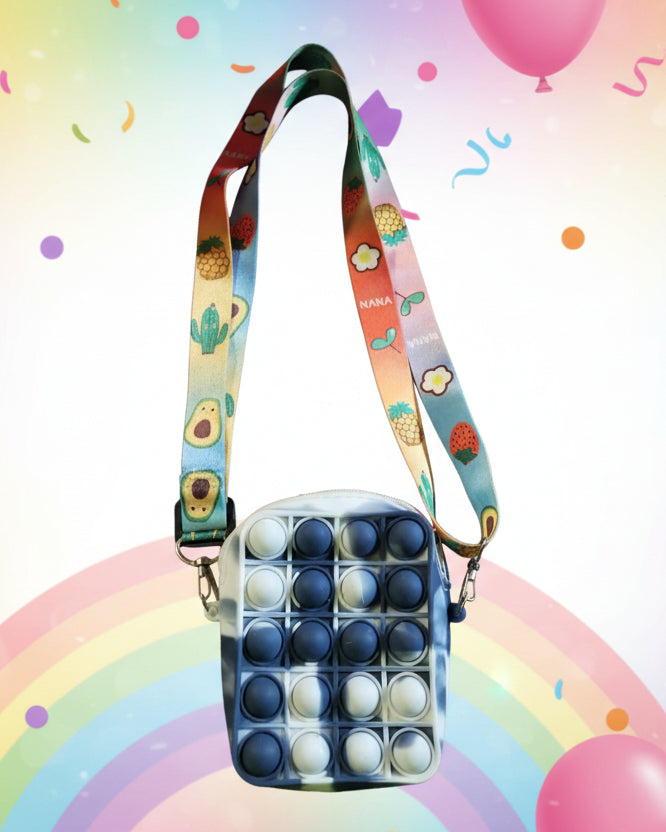 Blue and White Pop It Purse