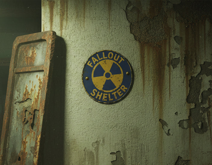 Fallout Shelter Metal Round Sign Decor