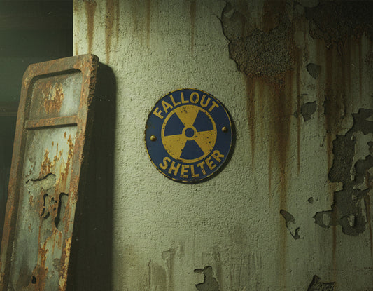 Fallout Shelter Metal Round Sign Decor