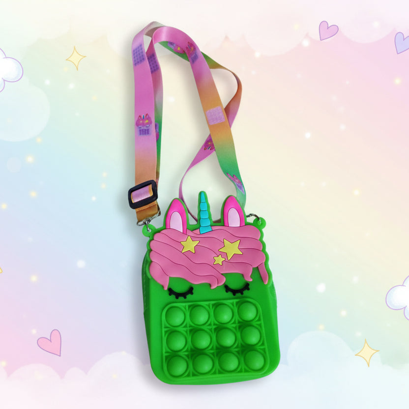 Green Unicorn Pop It Purse.