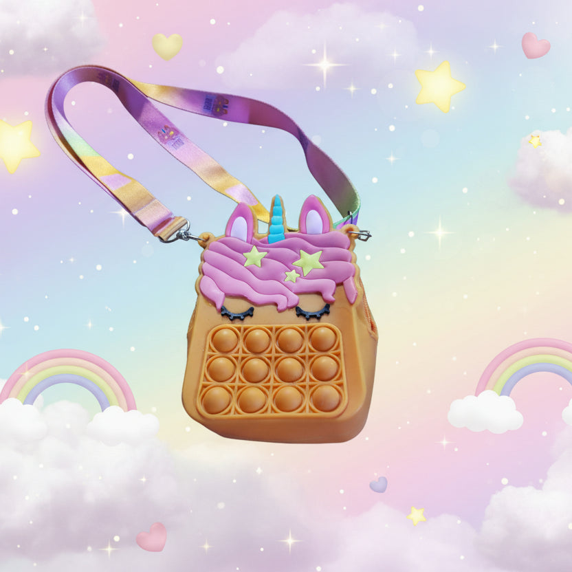 Orange Unicorn Pop It Purse
