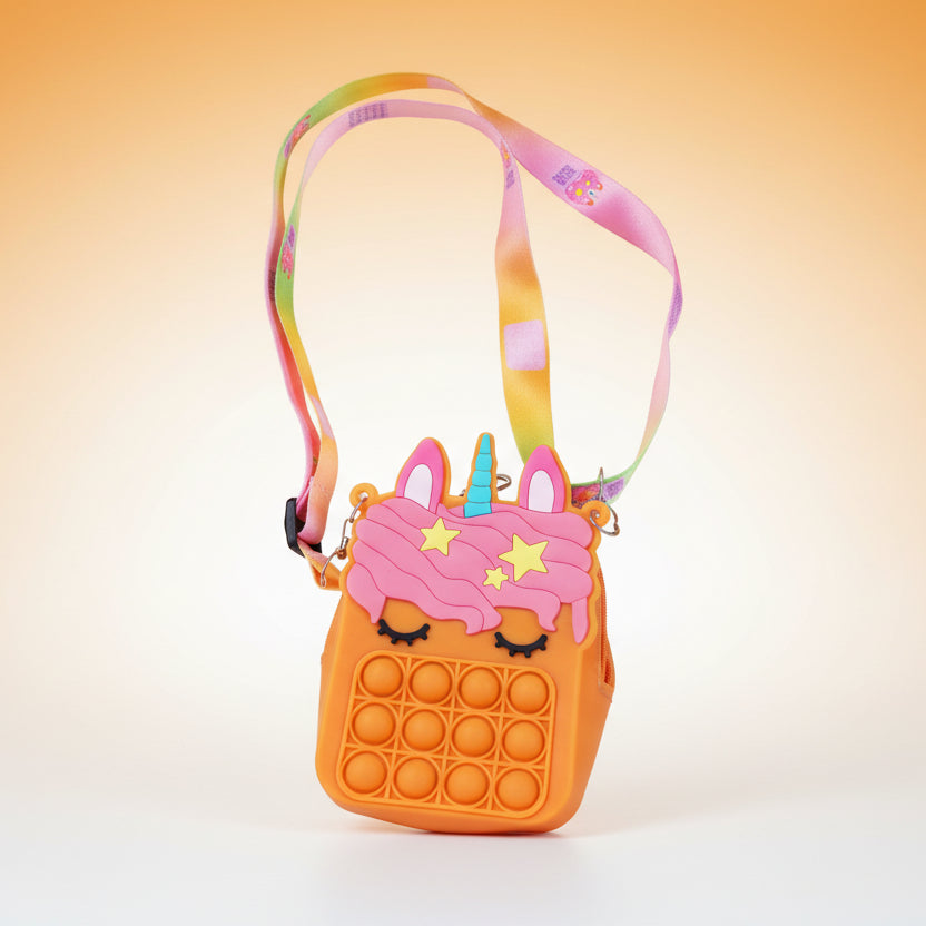 Orange Unicorn Pop It Purse