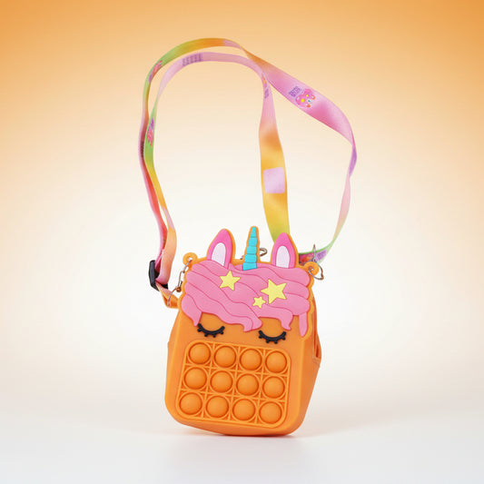 Orange Unicorn Pop It Purse