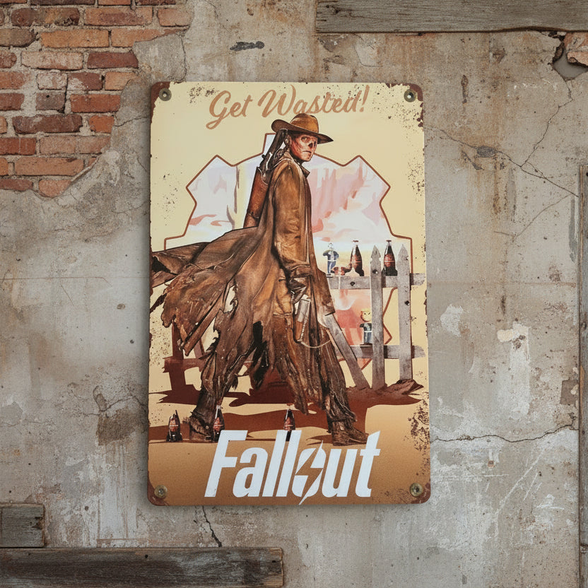 Fallout Metal Sign. Get Wasted! Fallout