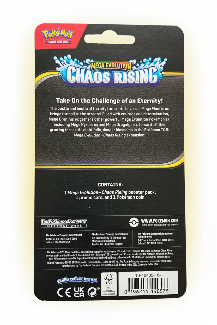 Pokémon TCG Mega Evolution—Chaos Rising Booster Pack w/ Toxel Promo & Coin