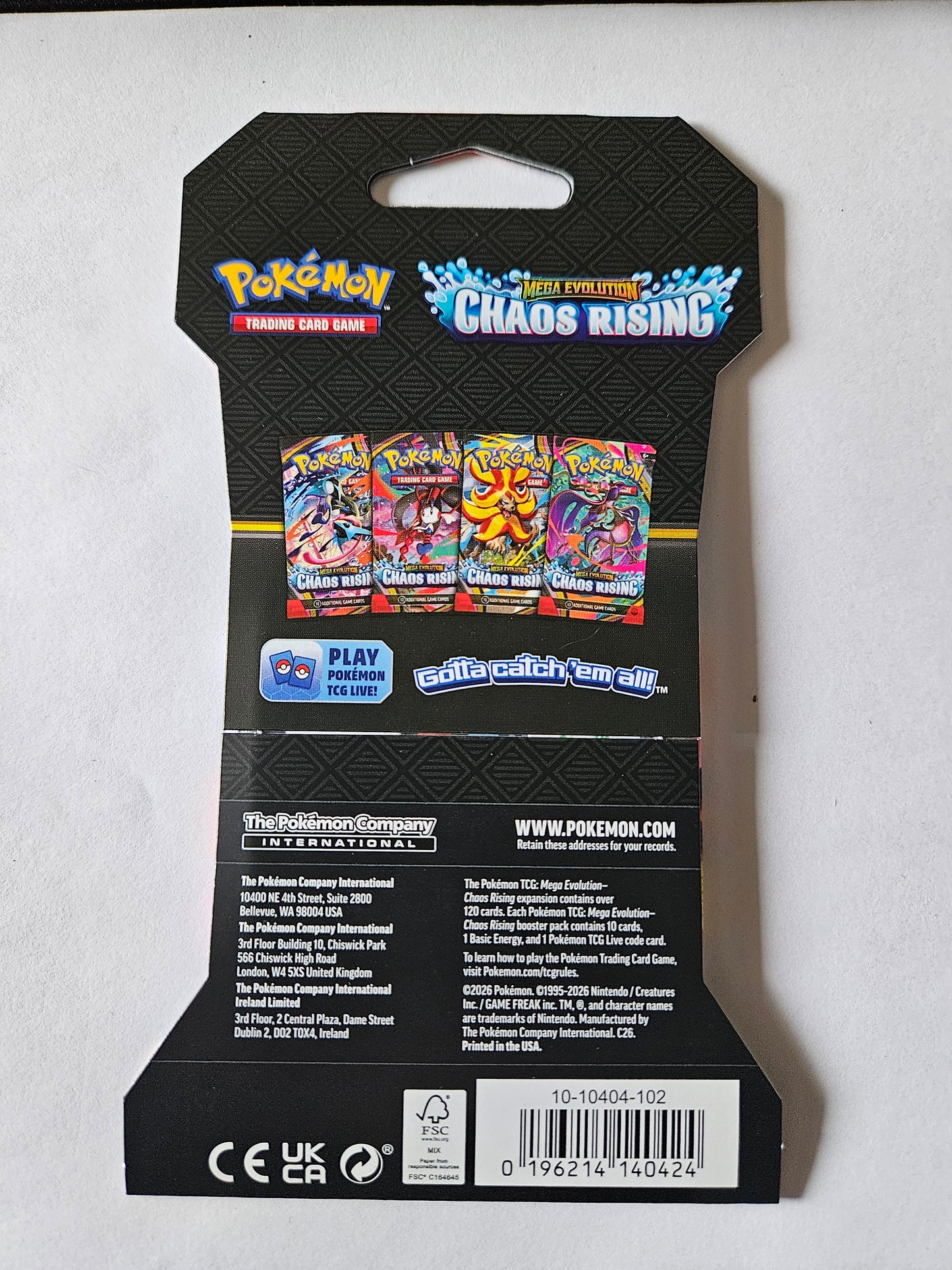 Pack of 2 Factory Sealed Mega Evolution Chaos Rising TCG Pokémon