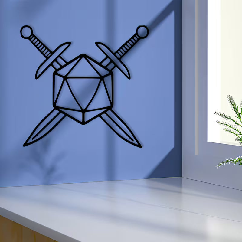 DND Sword Metal Sign Decor
