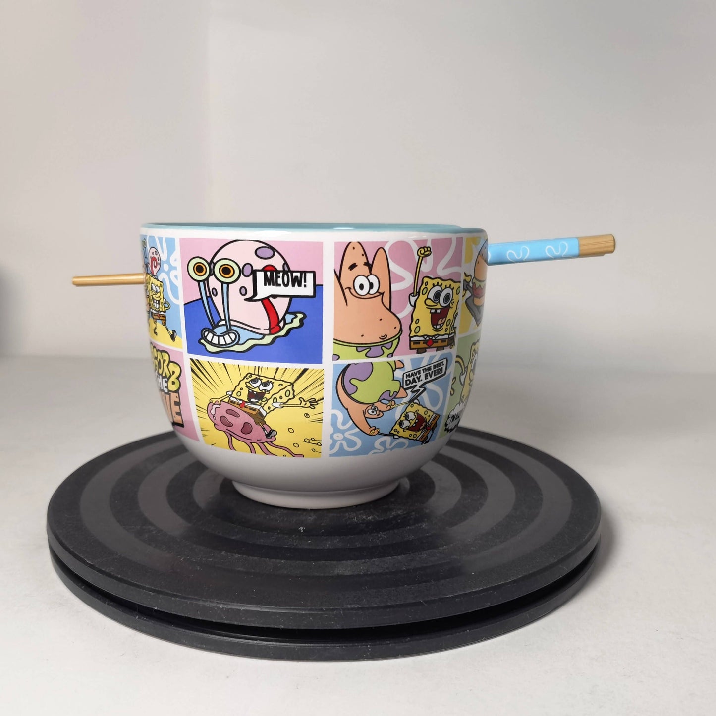 Spongebob Comic Panels 20oz Ceramic Ramen Bowl w/ Chopsticks