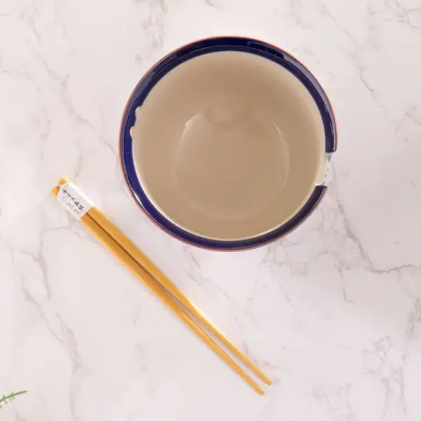 Koi Fish Design 18oz Bowl With Chopsticks Set