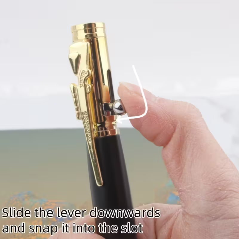 high-end and creative bullet shaped tactical pen gun shaped pen Metal Black