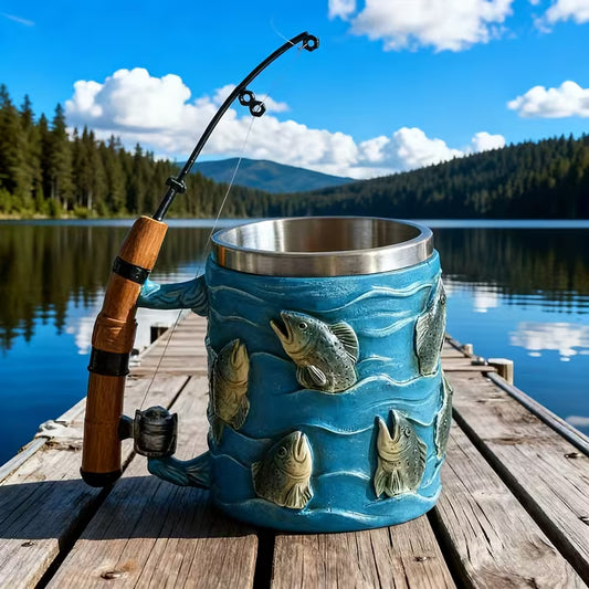 Keepin' It Reel" Fishing Mug with 3D Handle