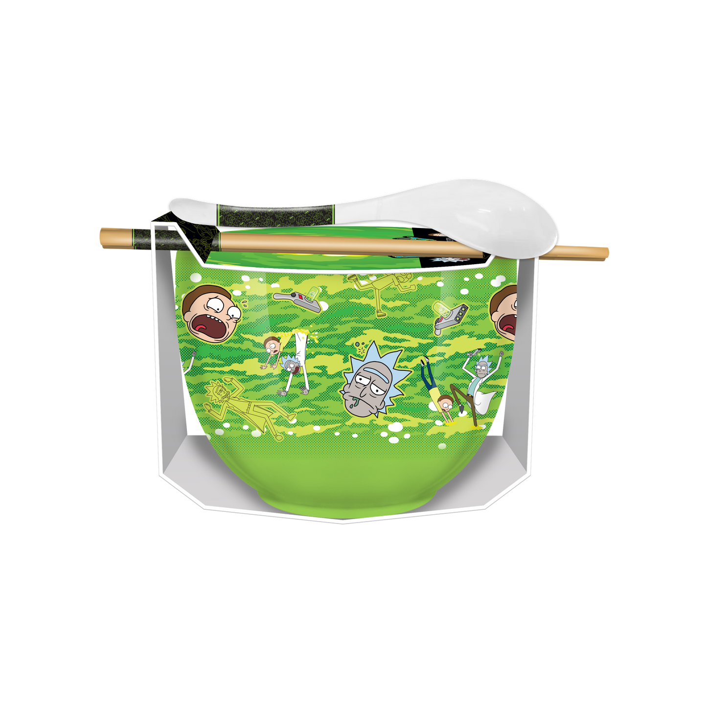 Rick & Morty 20oz Ceramic Ramen Bowl w/ Chopsticks and Spoon