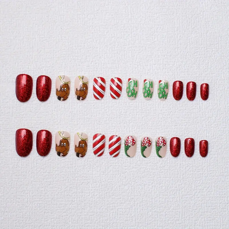 48pcs Christmas Press On Nails