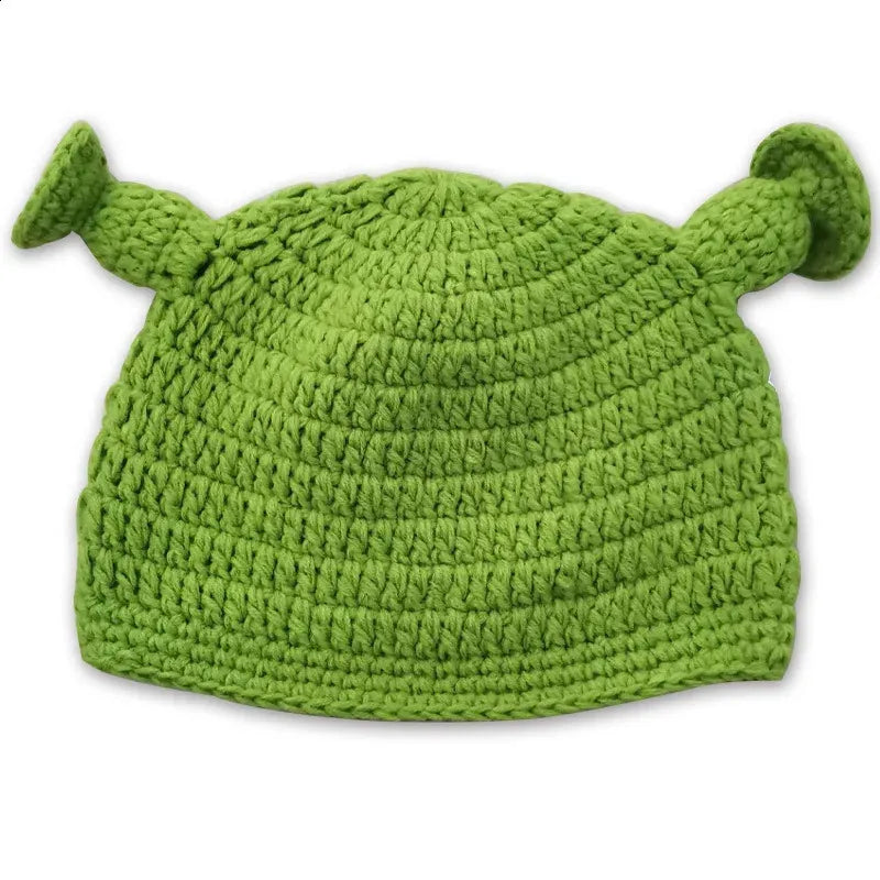 Knitted Green Ear Hat Adults