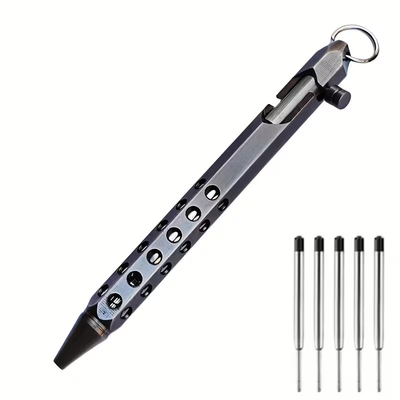 Ballpoint Pen, Metal Signature Pen, Business Gift Pen with Keychain Hole