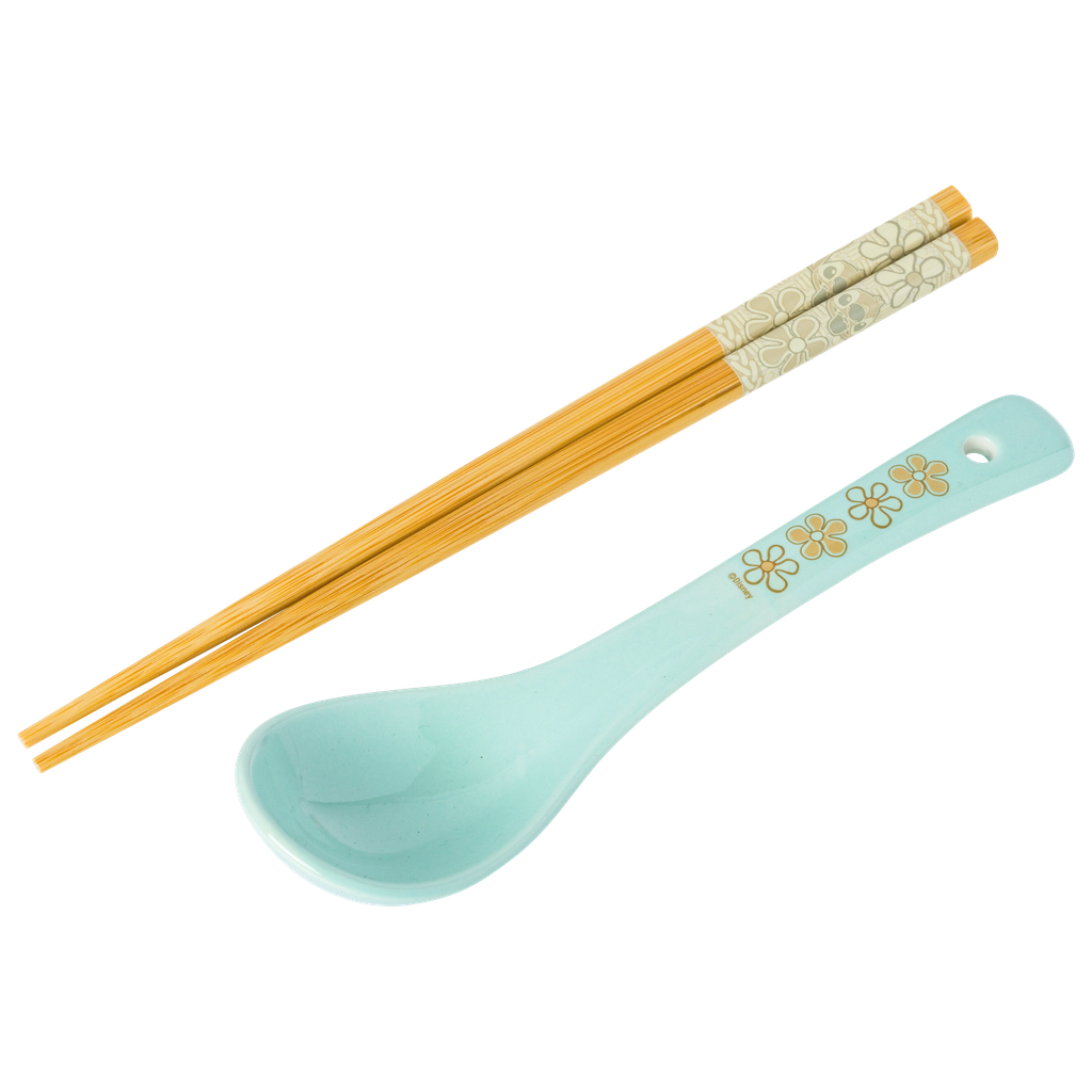 Lilo and Stitch Eating Noodles 20oz Ceramic Ramen Bowl w/ Chopsticks and Spoon.