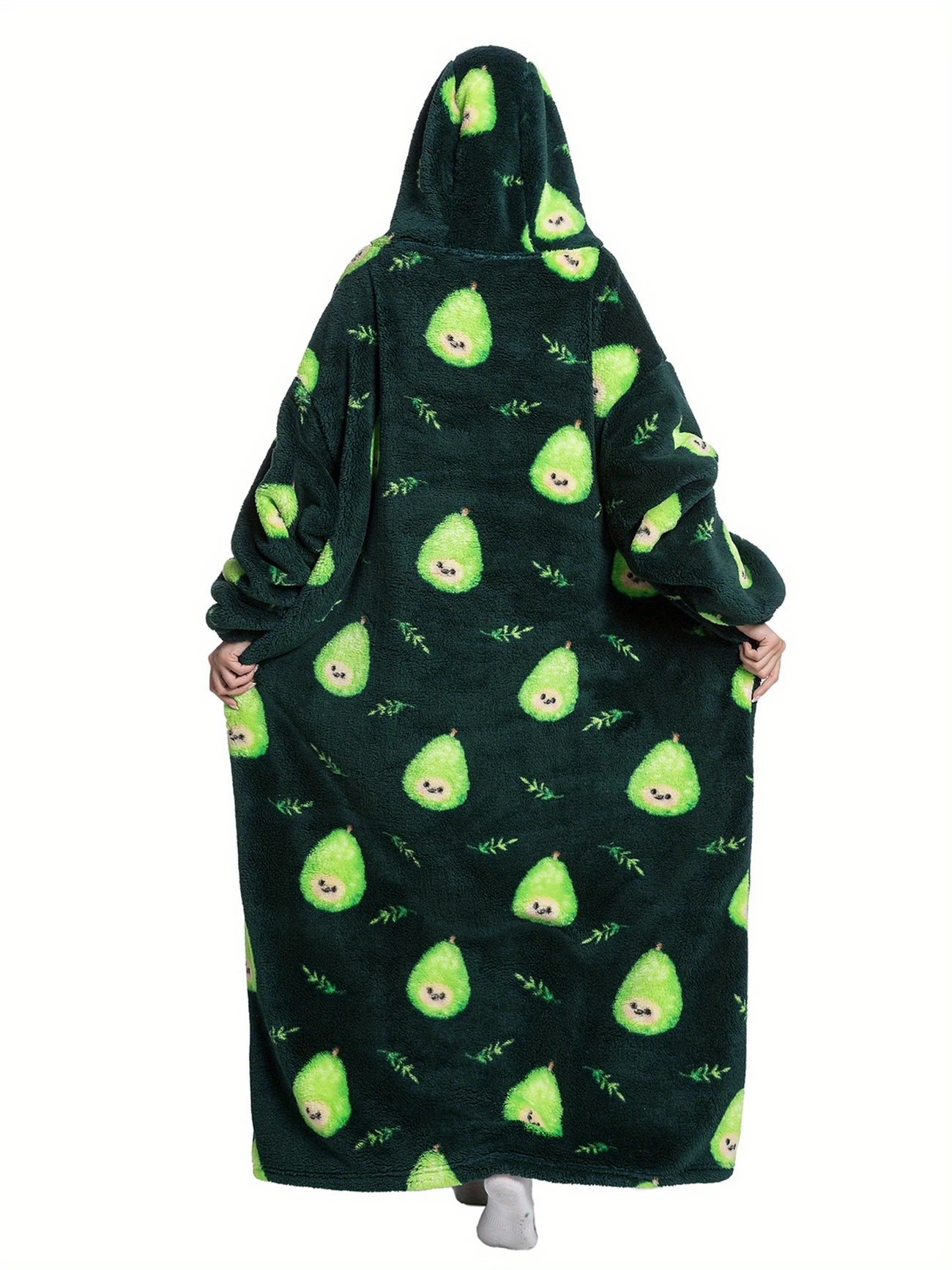 Adult Fleece Hoodie Green Avocado