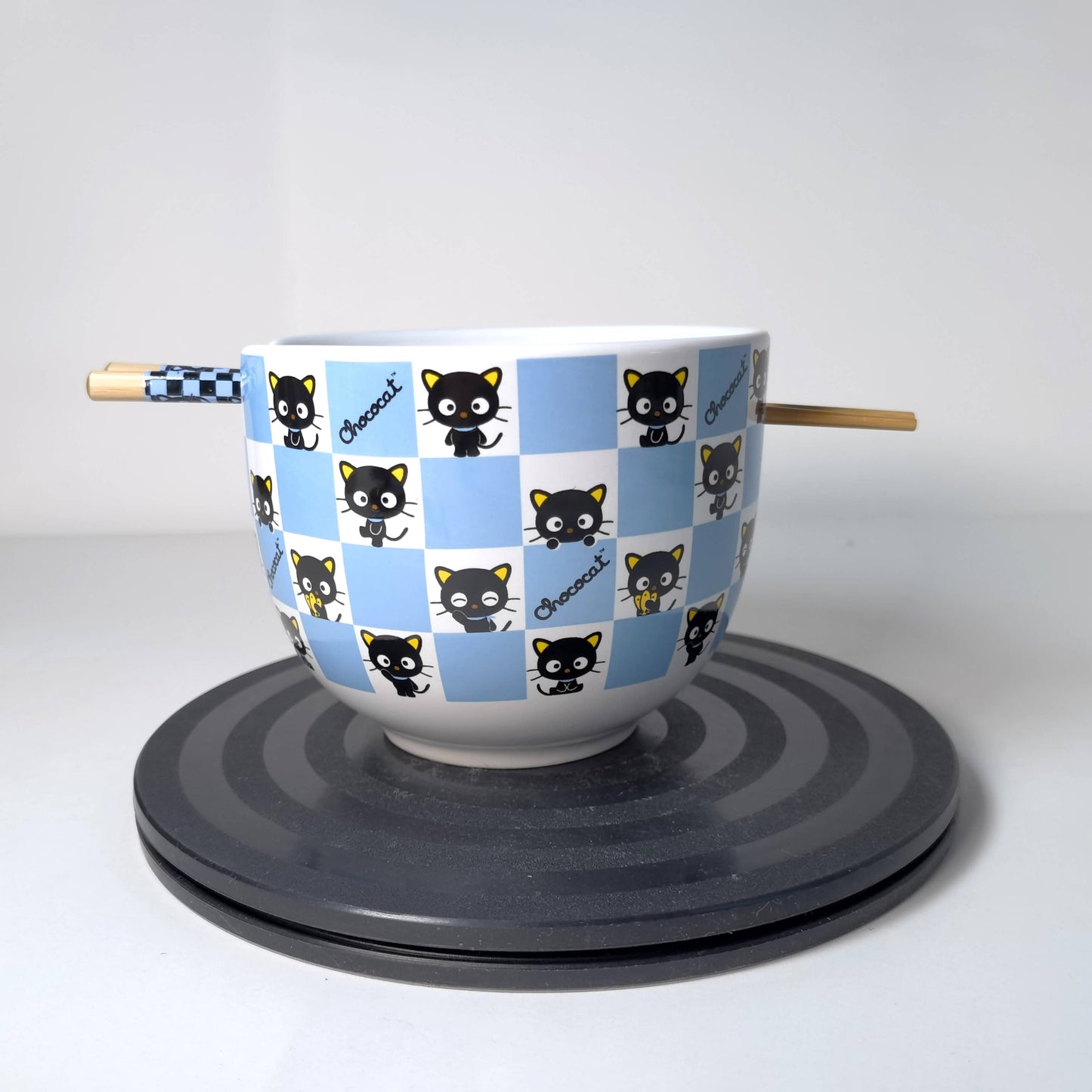Sanrio Chococat Checker Pattern 20oz Ceramic Ramen Bowl