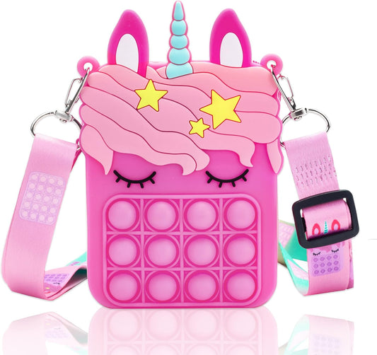 Hot Pink Unicorn Pop it Purse