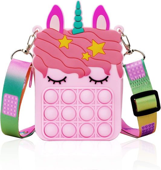 Light Pink Unicorn Pop it Purse