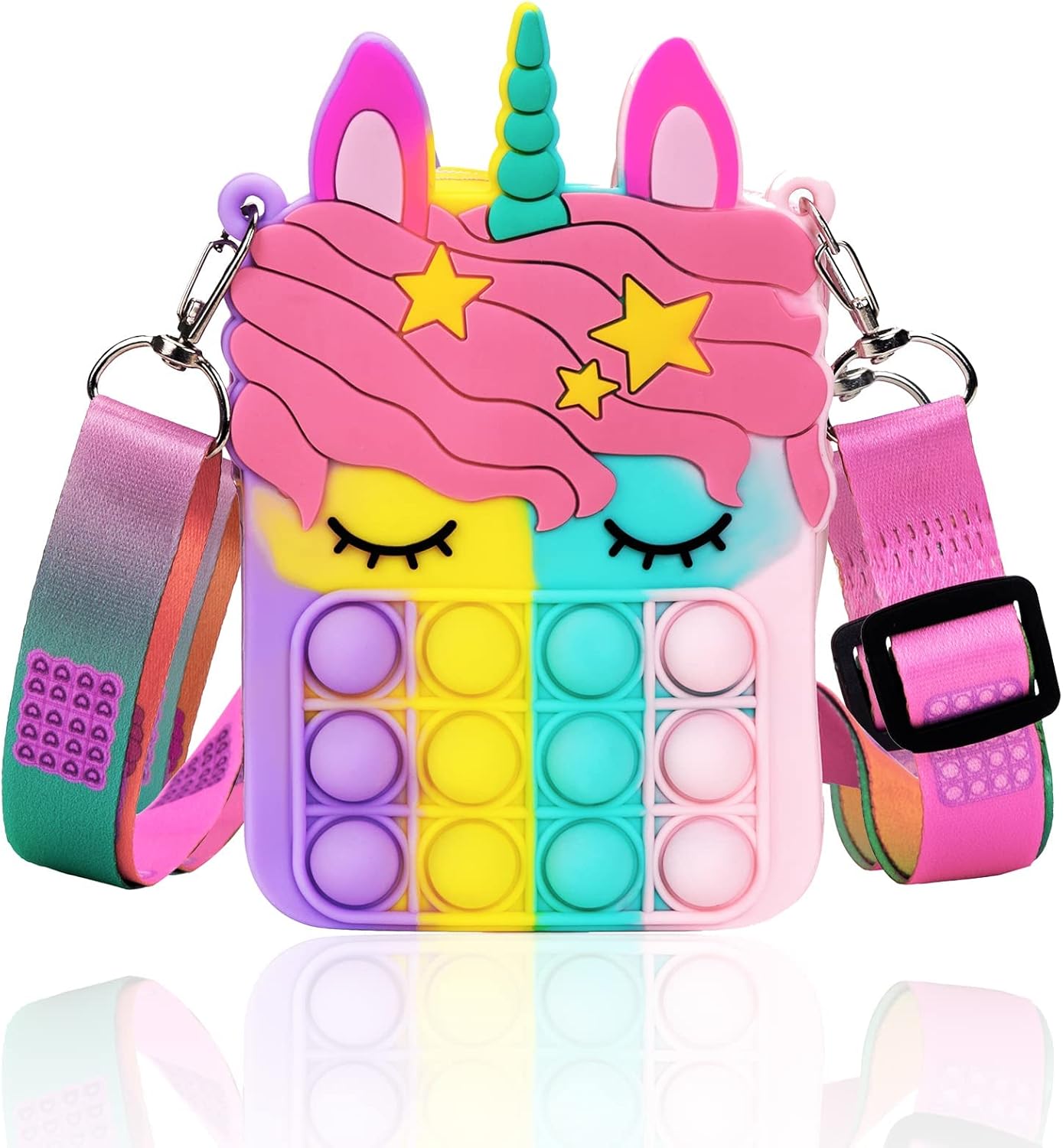 Rainbow Unicorn Pop It Purse