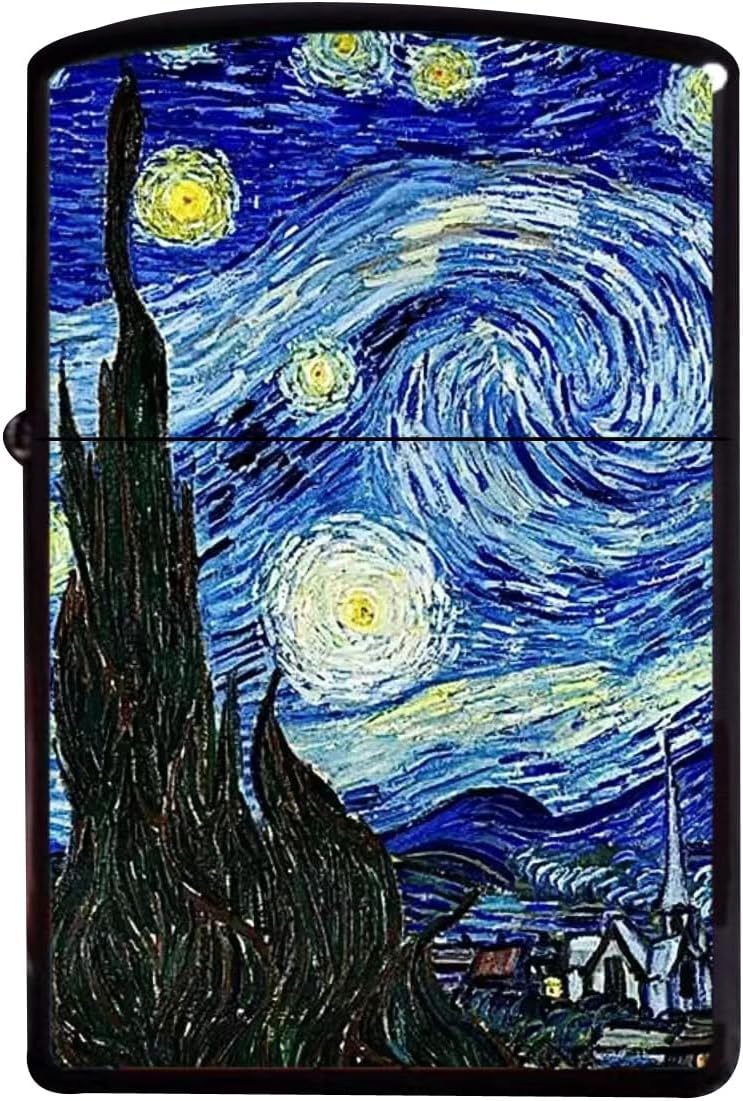 Starry Night Zippo Style Lighter Refillable Van Gogh