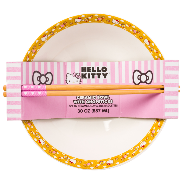 Hello Kitty 30oz Ceramic Ramen Bowl with Chopsticks