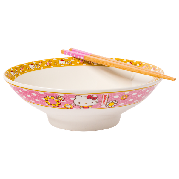 Hello Kitty 30oz Ceramic Ramen Bowl with Chopsticks