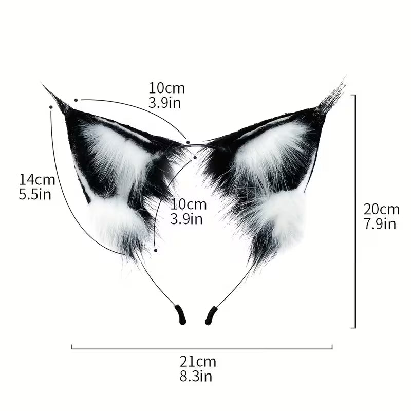 Black and White Cosplay Anime Ears Headband