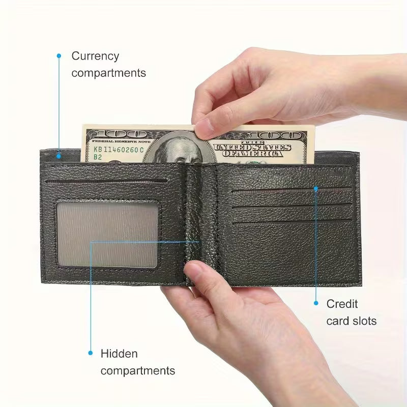 Vault-Tec Men'S Black Faux Leather Wallet