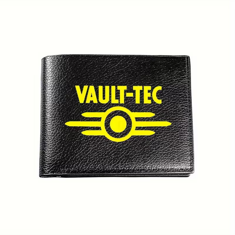 Vault-Tec Men'S Black Faux Leather Wallet
