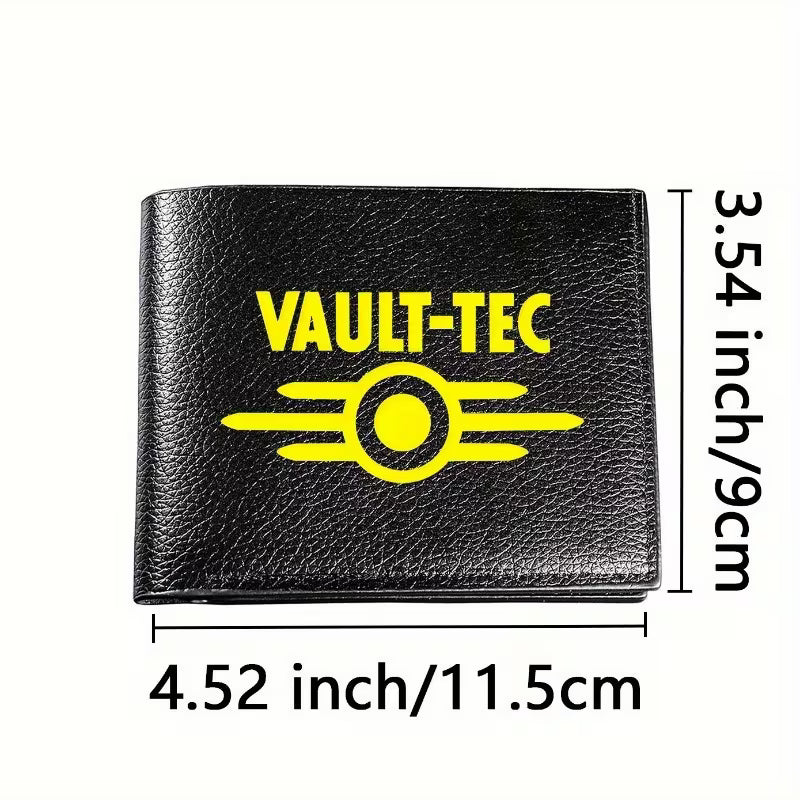 Vault-Tec Men'S Black Faux Leather Wallet