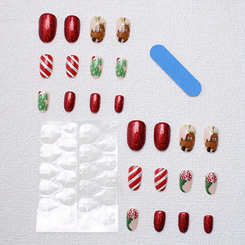 48pcs Christmas Press On Nails