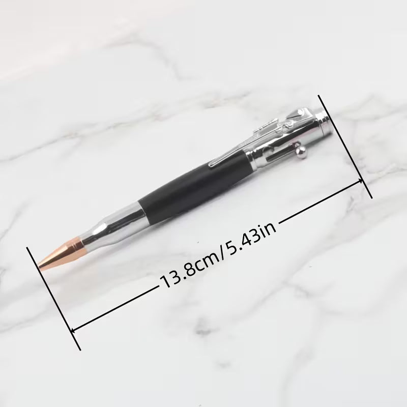 high-end and creative bullet shaped tactical pen gun shaped pen Metal Black
