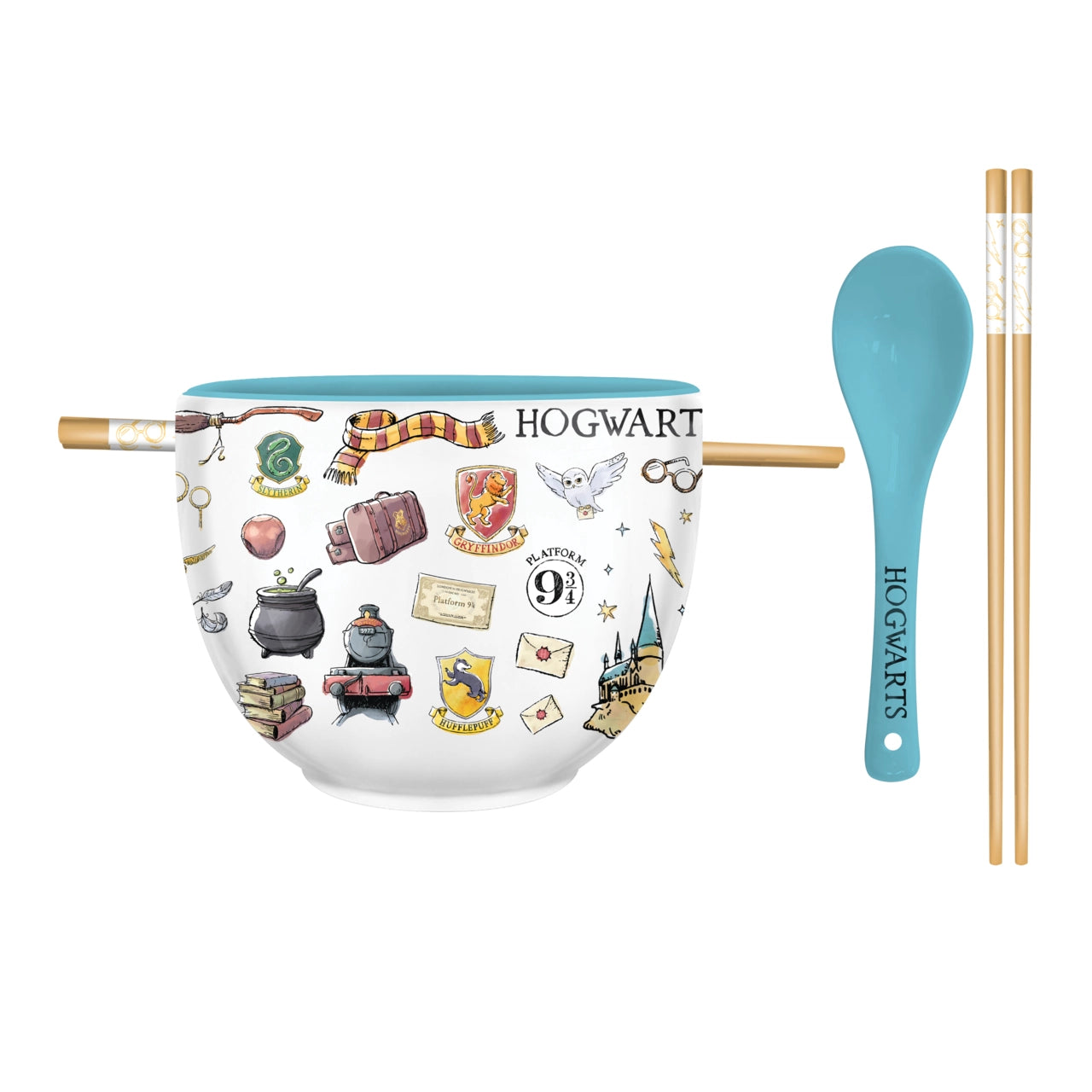 Harry Potter Hogwarts Destination 20oz Ceramic Ramen Noodle Rice Bowl Silver Buffalo